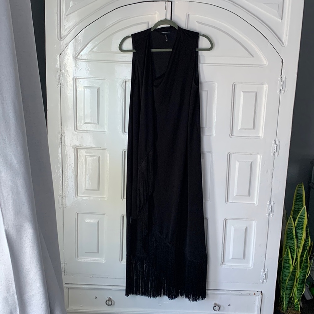 BCBG Fringe black dress